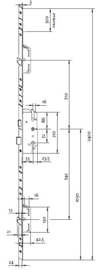 Picture of KFV MEERPUNTSLUITING AS2502 CILINDERBEDIEND W267 VPL 2400MM