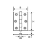 Picture of DX NARROW HINGE 25X22 MM GALVANIZED FIXED BRASS PIN