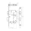 Picture of RESIDENTIAL BATHROOM/TOILET LOCK 63/8MM, FRONT PLATE ROUNDED WHITE LACQUERED,