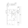 Picture of MORTISE LOCK, ROUNDED BLACK LACQUERED, 20X175, BACKSET 50MM