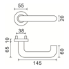 Bild von D4E ALU.SCHARNIER F1 TÜRKNOPF AUF ROSETTE L/R D-MODELL