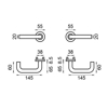 Bild von D4E ALU.SCHARNIER F1 TÜRKNOPF AUF ROSETTE L/R D-MODELL