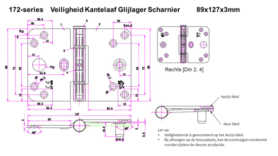Afbeeldingen van D4E GLIJLAGERSCHARN. R10 CE (KLASSE 11) SKG3 HPC ZILVER R [L] 89X127X3