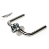 Picture of D4E STAINLESS STEEL DOOR LEVER FIXED TURNABLE ON ROSETTE KL4 L-DESIGN