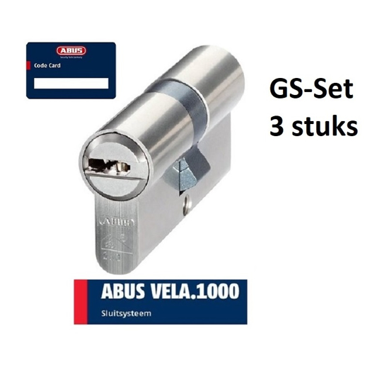 Picture of ABUS VELA 1000 CERT. SKG3 GS INCL.9SL. DOUBLE CYLINDER 30-30 SET 3PCS
