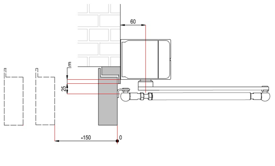 Picture of ENTRANCE DYNAMICS SCHAARARM DM250 DUWEND -150MM