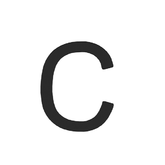 Picture of HOUSE LETTER C 100 MM STAINLESS STEEL BLACK