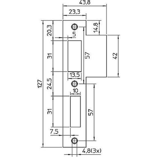 Afbeeldingen van NEMEF P 1266/17 SLUITPLAAT AFGEROND RVS