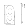 Picture of HOUSE NUMBER 9 150MM STAINLESS STEEL