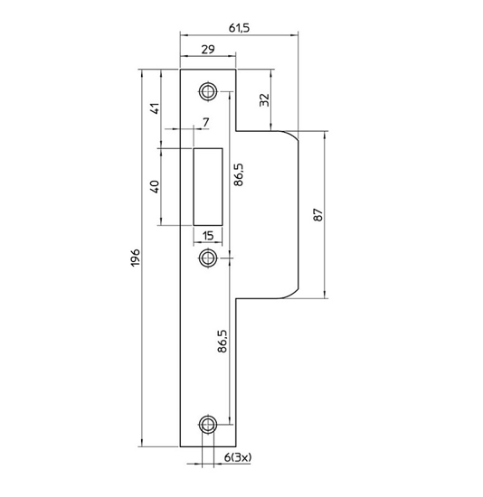 Picture of NEMEF LOCKING PLATE VP649/47 RS RECTANGULAR