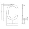 Picture of HOUSE LETTER C 100MM STAINLESS STEEL