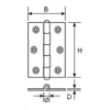 Picture of DX NARROW HINGE 35X35 MM BRASS FIXED PIN
