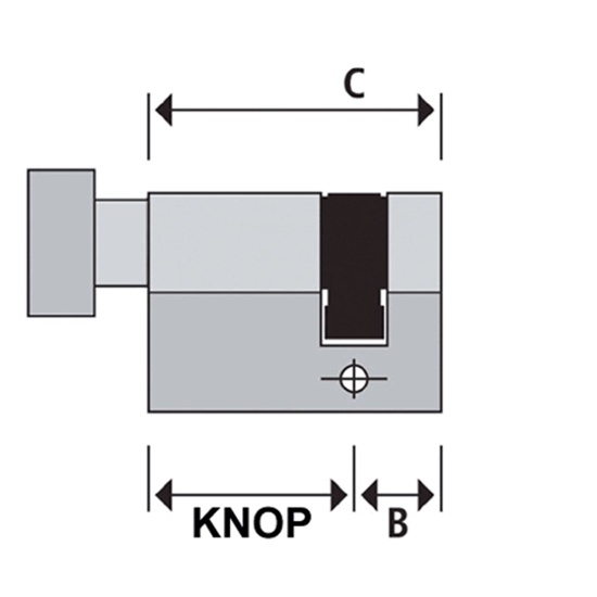 Bild von ABUS KNOPFZYLINDER KE60NP Z10/K30ABUS KNOB CYLINDER KE60NP Z10/K30