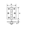 Picture of DX NARROW HINGE 40X32 MM GALVANIZED FIXED BRASS PIN
