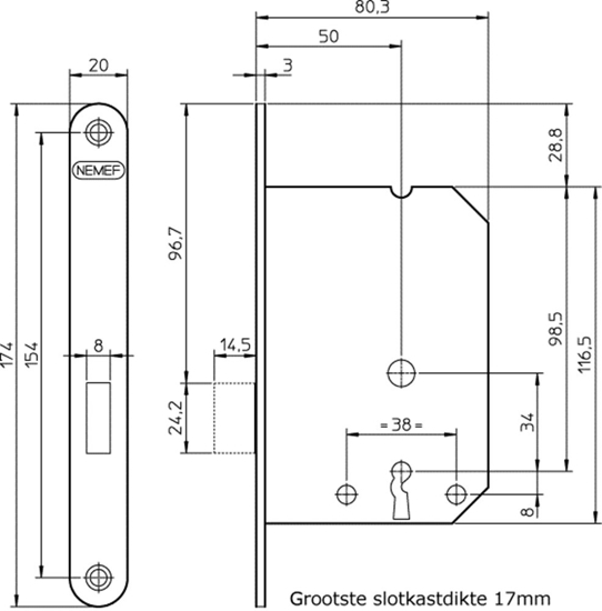 Bild von 4TECX SCHRANKSCHLOSS 1256/87 50MM