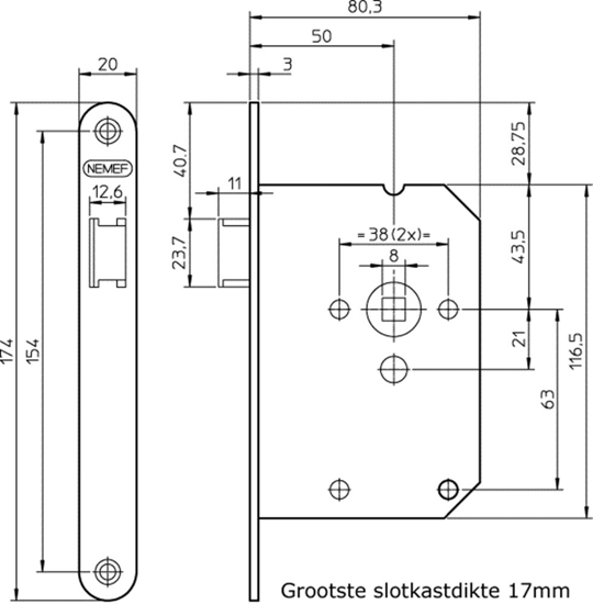 Bild von 4TECX BARREL LOCK EDELSTAHL 1255/87-50MM DR2 LS *