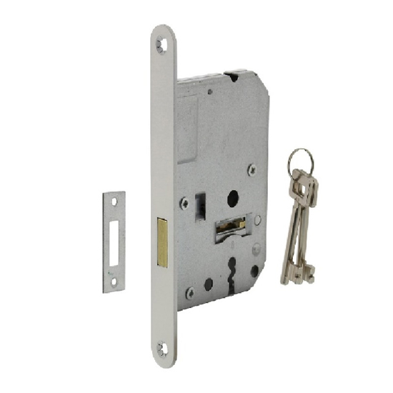 Picture of HOUSING CONSTRUCTION KEYPAD LOCK 55MM, FRONT PLATE ROUNDED WHITE LACQUERED, 20X17