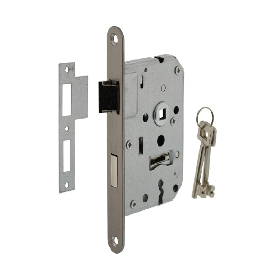Picture of HOUSING CONSTRUCTION KEYPAD DAY AND NIGHT LOCK 55MM, ROUNDED FRONT PLATE STAINLESS STEEL, 20X