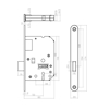 Picture of HOUSING CONSTRUCTION KEYPAD LOCK 55MM, FRONT PLATE ROUNDED STAINLESS STEEL, 20X174, DOOR