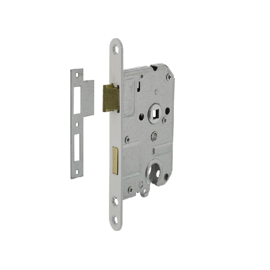 Picture of HOUSING CONSTRUCTION CYLINDER DAY AND NIGHT LOCK 55MM, FRONT PLATE ROUNDED WHITE GEL