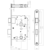 Picture of DOMESTIC BATHROOM/TOILET LOCK 63/8MM, ROUNDED FRONT PLATE STAINLESS STEEL, 20X174