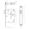 Picture of HOUSING CONSTRUCTION DEADBOLT, FRONTPLATE ROUNDED STAINLESS STEEL, 20X174, BACKSET 50MM INCL.