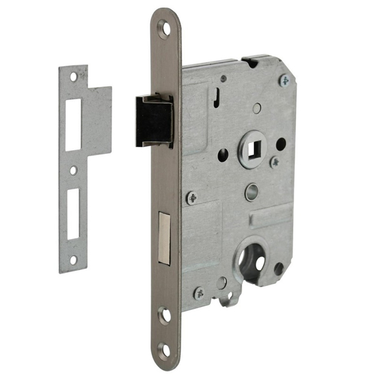 Picture of HOME CYLINDER DAY AND NIGHT LOCK 55MM, ROUNDED FRONT PLATE STAINLESS STEEL, 20
