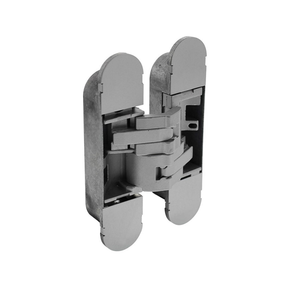 Afbeeldingen van INTERSTEEL SCHARNIER 130 X 30 MM ZAMAK – ZILVERGRIJS 3D VERSTELBAAR