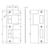 Picture of LOCKING PLATE FOR LATCH AND DEAD BOLT FOR HOUSE LOCKS, RECTANGULAR
