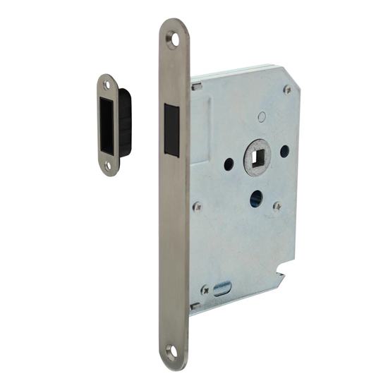 Picture of HOUSING MAGNETIC PADLOCK, FRONTPLATE ROUNDED STAINLESS STEEL, 20X174, BACKSET 50M