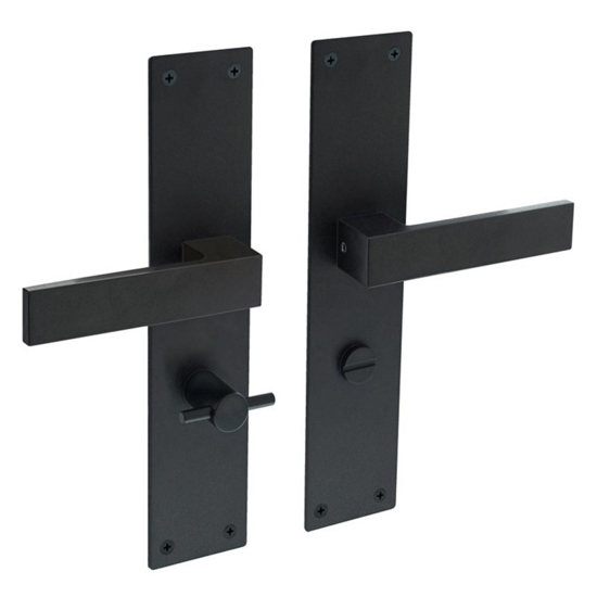 Picture of DOORLEVER AMSTERDAM WITH SHIELD 250X55X2MM WC63/8 BLACK