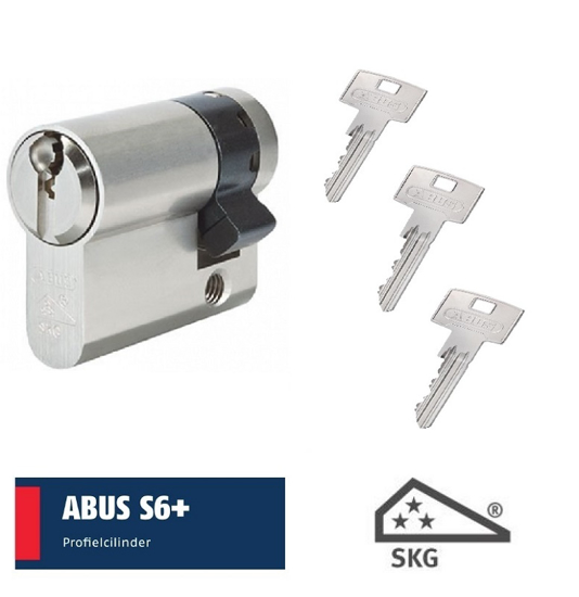 Afbeeldingen van ABUS S6PLUS SKG3 HALVE CILINDER VS INCL. 3SL. 10-35