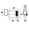 Afbeeldingen van KNOPCILINDER SECURITY/ENKEL 30-10MM