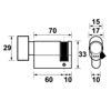 Afbeeldingen van KNOPCILINDER SECURITY/ENKEL 60-10MM