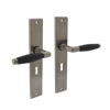 Picture of DOORLEVER TON BASIC WITH SHIELD GROOVE 235X43X5MM KEYHOLE 56MM MATT NIK