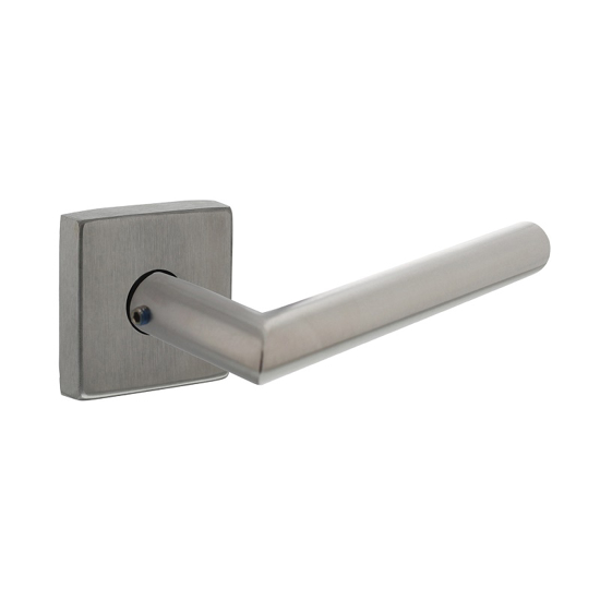 Picture of SET BACK DOORLEVER SQUARE, LEVER/ LEVER JURA WITH SOLID ROSETTES STAINLESS STEEL