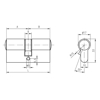 Afbeeldingen van DOM PLURA DUBBELE KNOPCILINDER GS SKG2 ZWA BU/BI 30/35