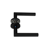 Picture of D4E BLACK DOOR HANDLE FIXED TURNABLE ON ROSETTE KL4 ANGLED DESIGN