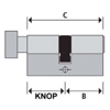 Afbeeldingen van ABUS KNOPCILINDER KE60NP VS Z40/K50